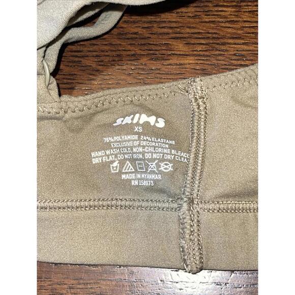 Skims Triangle Bralette Bra Wireless Pullover Size XS Green - Picture 3 of 3